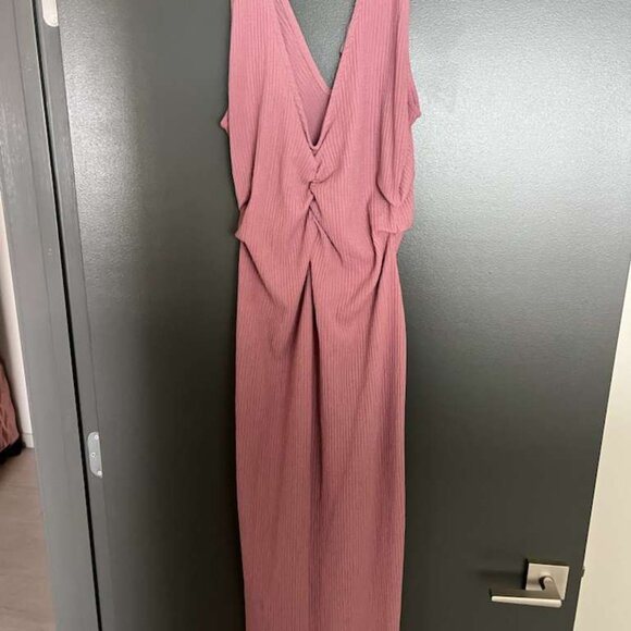 Free People Lyla Midi Dress in Smoked Pink - Picture 2 of 3